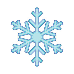 Blue snowflake vector icon representing winter, cold, and ice. Perfect for weather apps, holiday designs, winter sale graphics, and seasonal decorations. Clean, minimal, and elegant snow symbol.