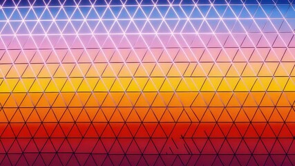 Neon triangle grid with vibrant colors creating a retro and futuristic aesthetic, perfect for digital art - Powered by Adobe