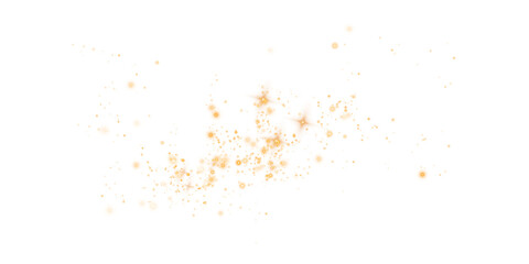 Gold dust light. Christmas background of shining dust Christmas glowing light bokeh confetti and spark overlay texture for your design.
