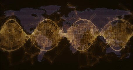 Displaying network grid map forming glowing amber nodes on dark screen, with triangular mesh links