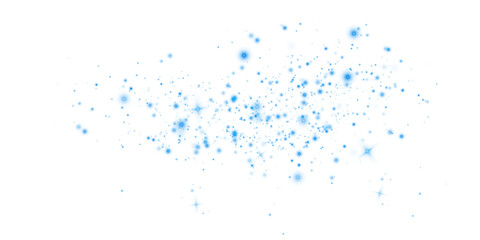 Blue dust light. Christmas background of shining dust Christmas glowing light bokeh confetti and spark overlay texture for your design.