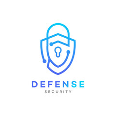 Security System Emblem  Modern Lock Keyhole Design