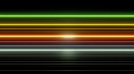 Series of neon colored lines that are all different colors. The colors are green, yellow, orange, and red