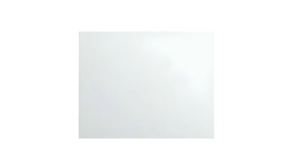 A plain, white square shape isolated against a stark black background. Slightly uneven edges