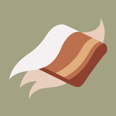 Abstract Earth Tones Illustration with Layered Wavy Shapes and Minimalist Design