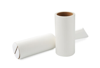 Lint roller with adhesive roll isolated on white