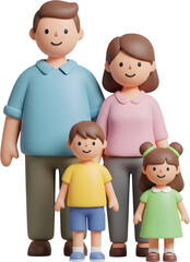 가족 3D 아이콘 일러스트