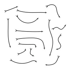 Collection of hand drawn arrows for design