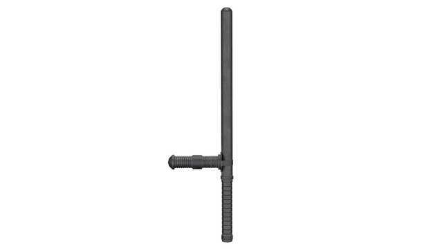 3d rendering police baton black
