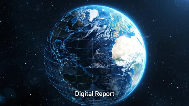 Global Connectivity Report Exploring Earth Through Digital Technology and Satellite Networks, Showcasing Stunning Views and Information Sharing Across Our Planets Curvature