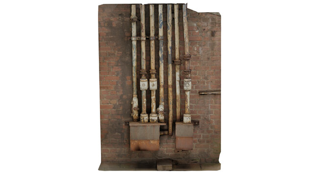 3d rendering rusty pipes
