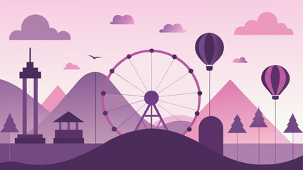 Illustration of a landscape with ferris