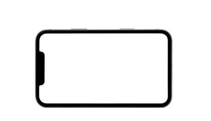 A sleek, rectangular device with a black screen, slightly curved edges, and a dark background