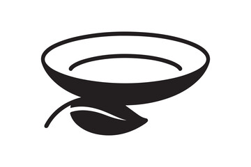 dish vector glyph flat icon. one line Icon drawing with white background