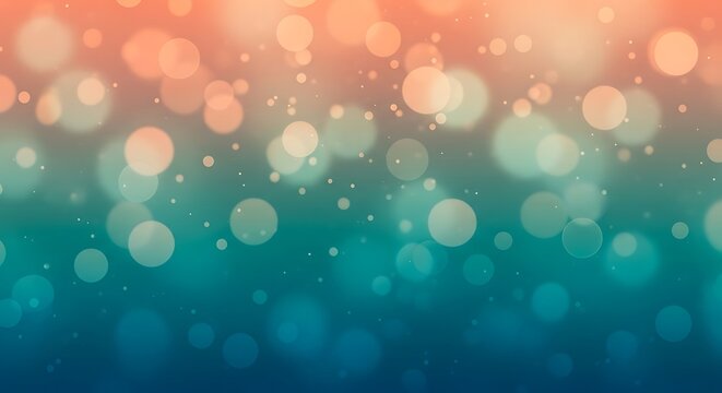 Soft bokeh lights gradient background with orange and teal hues