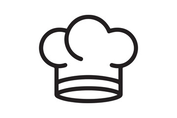 chef cap vector glyph flat icon. one line Icon drawing with white background