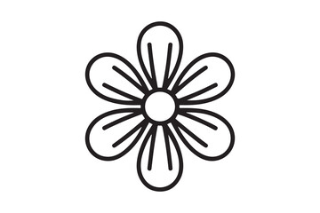 flower vector glyph flat icon. one line Icon drawing with white background