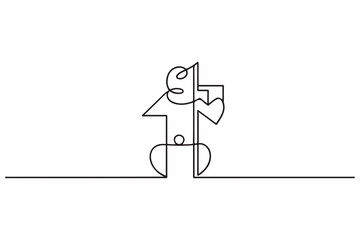 strategy thin line vector icon. one line Icon drawing with white background