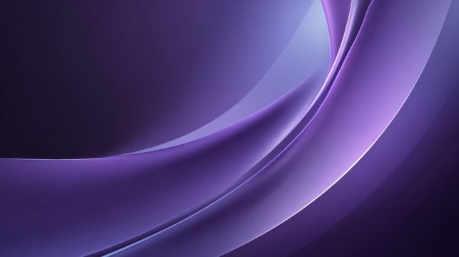 An elegant abstract background with flowing purple shapes and smooth curves illuminated by soft light creating a sense of dynamic movement