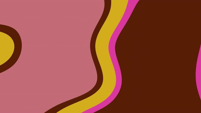 Abstract video this video showcases wavy brown pink yellow and rose shapes in a hypnotic artistic movement.