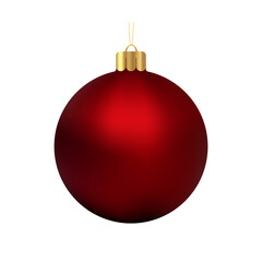 Realistic New Year&rsquo;s toy for a Christmas tree. Shiny festive ball ornament isolated on white background. Vector illustration.