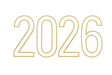 Gold line 2026 number new year text