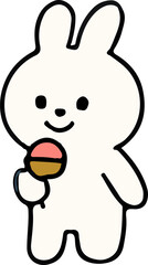 Cute White Rabbit Character Emotions - TOTO Daily Life Set