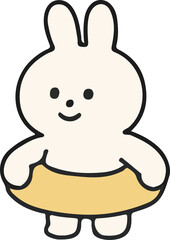 Cute White Rabbit Character Emotions - TOTO Daily Life Set