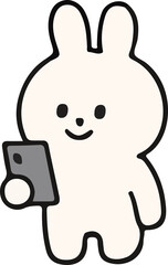 Cute White Rabbit Character Emotions - TOTO Daily Life Set