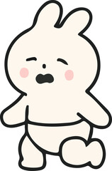 Cute White Rabbit Character Emotions - TOTO Daily Life Set