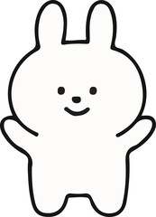 Cute White Rabbit Character Emotions - TOTO Daily Life Set