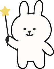 Cute White Rabbit Character Emotions - TOTO Daily Life Set