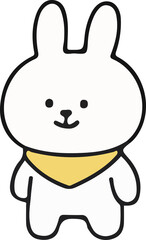 Cute White Rabbit Character Emotions - TOTO Daily Life Set