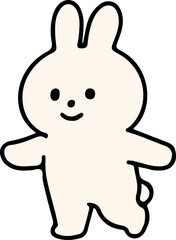 Cute White Rabbit Character Emotions - TOTO Daily Life Set