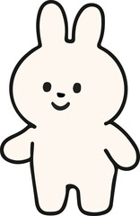 Cute White Rabbit Character Emotions - TOTO Daily Life Set