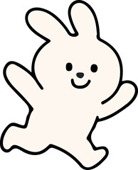 Cute White Rabbit Character Emotions - TOTO Daily Life Set