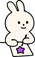 Cute White Rabbit Character Emotions - TOTO Daily Life Set