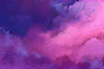 Abstract image showing colorful powder clouds in shades of purple and pink
