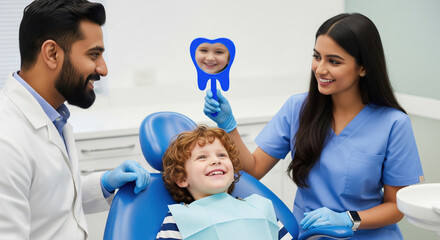 Happy Child's Dental Visit with Smiling Dentists