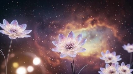 Enchanted fantasy forest with floating glowing fairy lights. cosmic floating, ambient, created with generative ai, seamless looping, 4k, looping, ambient video animation, ambient, bokeh floating ai - Powered by Adobe