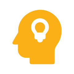 Human Head Profile Thinking Vector Art