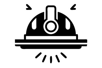 Hard hat with light, a construction safety icon