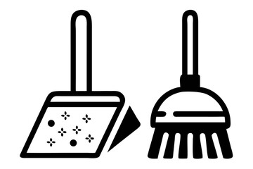 Dustpan and broom for cleaning and sweeping
