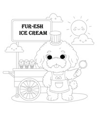 funny cats coloring page for kids