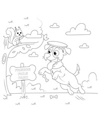 funny cats coloring page for kids