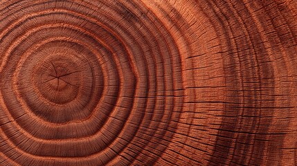 Fototapeta premium The elegant brown wood grain features stunning circular patterns that highlight its natural beauty. This decorative material adds warmth and character to any indoor space, creating a calming ambiance