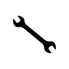 Double wrench spanner silhouette vector flat illustration design.
