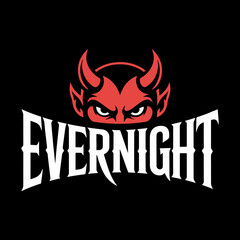 Scary red devil cartoon illustration