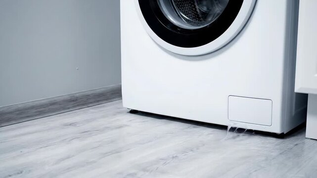 Modern Washing Machine in Minimalist Laundry Room Interior Design