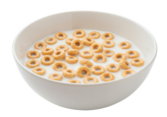 Cereal Milk Bowl Breakfast Food Rings Crunchy Morning Meal Healthy Snack Oat Grain